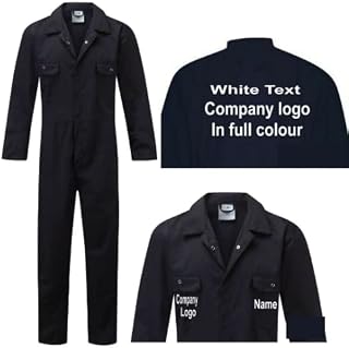 Personalised customise black adult overalls custom printed coveralls workwear boiler suit