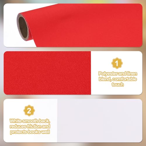 PATIKIL 40x16 Buchbindetuch, Leinen Buchumschlag Buchbinderei Reparaturtuch Buchbindetuch für Buchbinderei Buchkunst Nähen DIY Handwerk, Rot