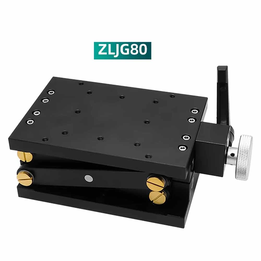 Z-Axis Nożycowy stół do podnoszenia ręcznego, eksperyment optyczny podnośnik, precyzyjny, precyzyjne dostrajanie, stopień przemieszczenia, 80 x 120 mm
