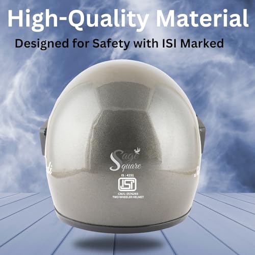 Image of Sage Square Audi Full Face Clear Visor Helmet | ISI Certified | High Standard Safety | Extra Comfort & Stylish