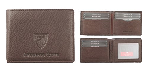 Billetero Oficial Athletic Club Bilbao de Piel en Color marrón Grabado con Escudo y Letras.