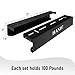 HandT USA Based Overhead Garage Storage Rack, Ceiling Tote Bin Organization Rails Shelving Racks System, Heavy Duty Hanging Metal Rack Systems for 27 Gallon Container, Supports Most Bins, 4 Sets Black