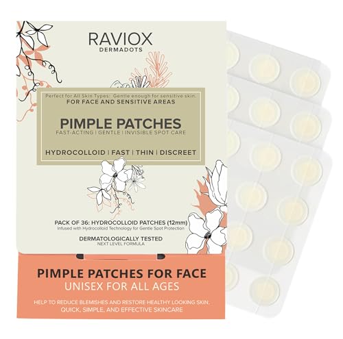 36 Pimple Patches for Face Hydrocolloid Spot Patches for Blemishes and Whiteheads Fast-Acting Overnight Acne Treatment Invisible & Vegan-Friendly