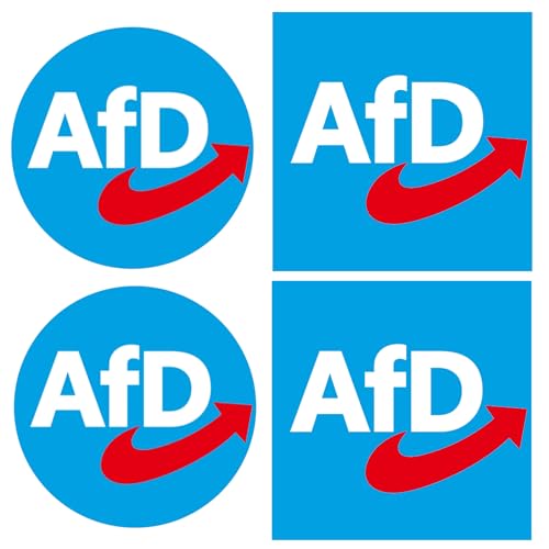 100 piezas de Pegatinas con El Logotipo de la AFD, Logotipo de la AFD Redondo de 4,5 cm y Cuadrado de 7,5 cm, Pegatinas Políticas de la AFD, Nuevas stickers de la AFD, Alta Calidad