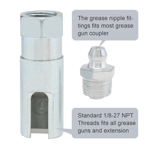Image of 90 Degree Grease Coupler, CLAHJQX Grease Gun Adapter Connector Push on Slotted Right Angle with 1 /8 inch NPT Threads Fittings