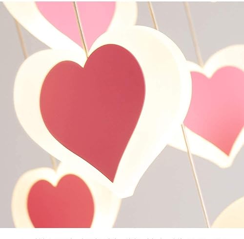 Miniatura 3 de NERDOH Candelabro de interior lámpara de araña habitación de los niños habitación de princesa lámpara LED romántica en forma de corazón creativa y