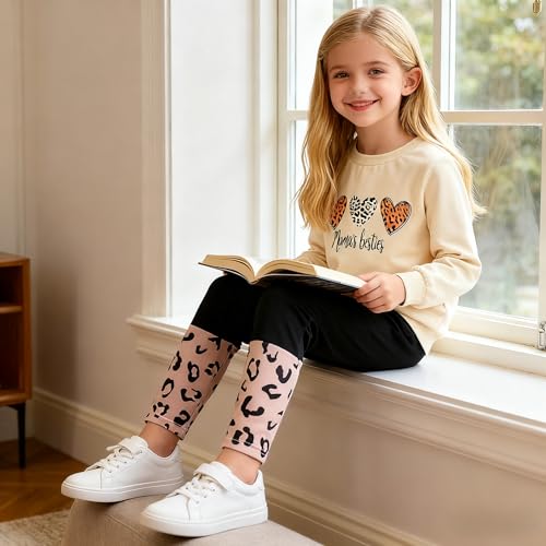 Image of Kids Toddler Girl Clothes Heart Letter Print Long-sleeved round collar top+Letter Print Pants Outfits Set