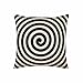 Produktbild TASDANA Schwarz-weißer Spiral-Kissenbezug, Hypnose-Thema, Kreis, Wirbel, radiale Linie, abstrakte Kissenbezüge, 45,7 x 45,7 cm, quadratisch, Baumwollleinen, weicher Couch-Kissenbezug für Schlafzimmer,