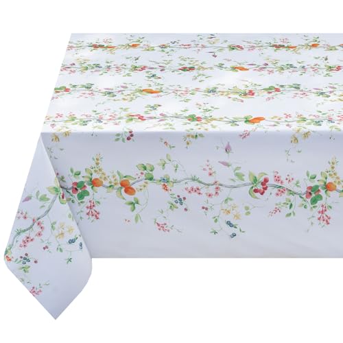 Benson Mills Spillproof Spring/Summer Durable Heavyweight Fabric Indoor Outdoor Tablecloth, Washable Table Cloth for Rectangle Tables, Patio Table Covers (52" x 70" Rectangular, Flowering Orchard) by Benson Mills - Used condition - Image 5