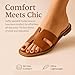 CUSHIONAIRE Voyage Cutout Strap Slides for Women, Slip On Summer Flats, Trendy Footwear, Comfortable Vacation Style Sandals for Women 2025, KELLY GREEN 6.5