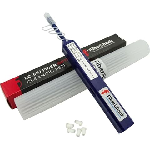 FiberShack - 1.25mm LC Fiber Cleaner Pen. 800+ Single Click Fiber Cleaner. Dual Fiber Optic Connector Cleaner & Endface Fiber Optic Cleaning Pen. Fiber LC Cleaner Comes with an Added Protection Case Cover