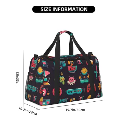 Game Pattern Travel Duffel Bag Lightweight Waterproof Carry On Tote Bag Foldable Weekender Overnight Bags Sport Gym Bag For Women Men4