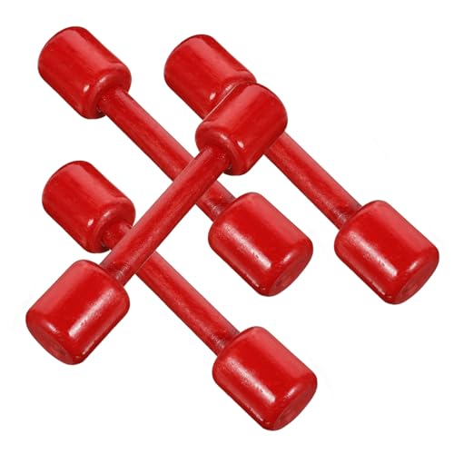 Toddmomy 4 Piezas Mancuernas De Madera Para Pesas Para Kit De Mancuernas Para Pequeños Pesas De Entrenamiento Pequeños Pesos Juguetes Deportivos Para Rojo