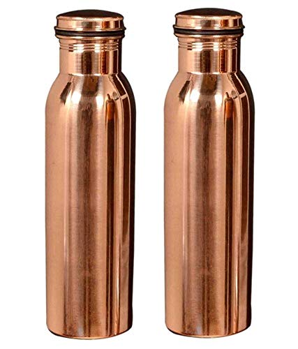Pure copper Ayurveda health healing Water Bottle Drinkware Home decor Container Flask by Attraction place