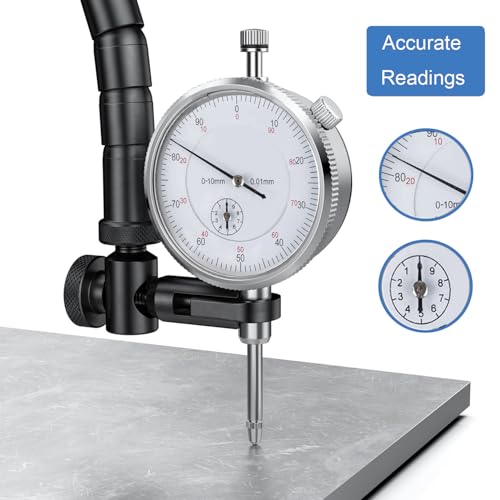 Image of HDLNKAK Premium Disc and Rotor /Ball Joint Gage, with 0.01 mm Dial Indicator and 360 Deg Flexible Stem Holder, Automobile Brake disc Flatness Measurement Tool