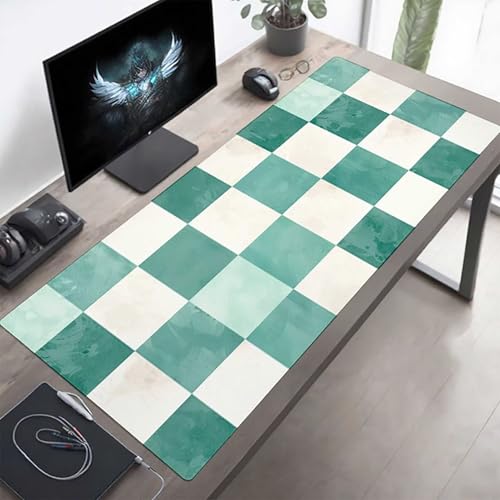 Alfombrilla de Ratón Gaming, Alfombrilla de Ratón Fina y Suave para Juegos 160 x 80cm, Impermeable Base Antideslizante, Mejora la precisión y la Velocidad, Regalos para Hombres Red Verde PjY6081 L-X