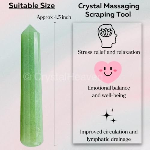 Image of Light Green Aventurine Crystal Wand - Pointed Crystal Wand for Energy Healing, Chakra Balancing, Meditation and Home Decor - Crystals and Healing Stones for Gift
