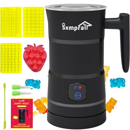 Gummy Maker Machine Oil Infused Gummy Candy Maker DIY Edible Gummy Jelly & Pudding Gummy Making Kit Include Bear Mold Fruit Mold Worm Mold & Mixing Stick 5-Years Free Replacement (Black)
