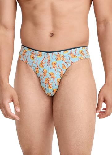 Jockey Men's Underwear True Style Thong - 3 Pack, Iguanas/Colorado Dawn/Diamond Strands, M3