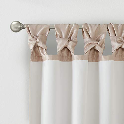 Madison Park Emilia Faux Silk Single Curtain with Privacy Lining, DIY Twist Tab Top - Image 4