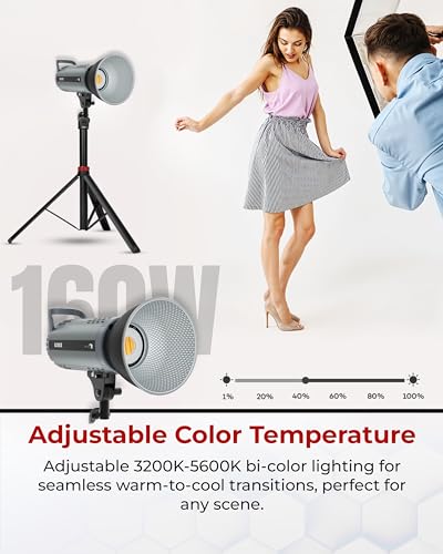 Foco LED COB bicolor REFLEX CAMERA CL-B200X de 160W con temperatura ajustable 2