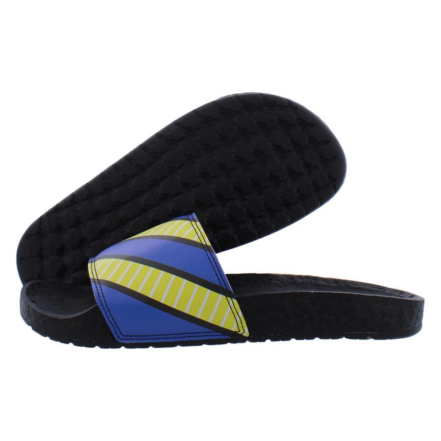 adidas Adilette Boost Mens Shoes Size 10, Color: Blue/Yellow/Black-Blue4