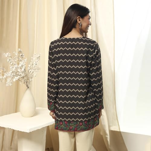 Image of BIBA Women Polyester Straight Printed Kurti