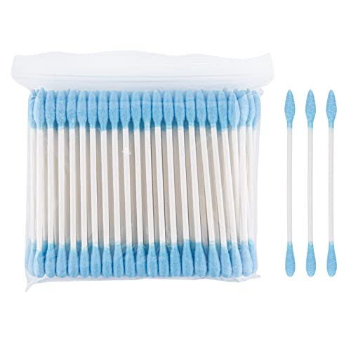 100% Natural Cotton Swabs Paper Stick Blue, 100CT Thick Tips ...
