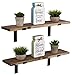 Imperative Décor Rustic Wood Floating Shelves for Wall- Wall Mounted Storage Shelf with L Brackets, Handmade Natural Wood Floating Shelf- Special Walnut 24 inch Floating Shelves Set of 2- (24