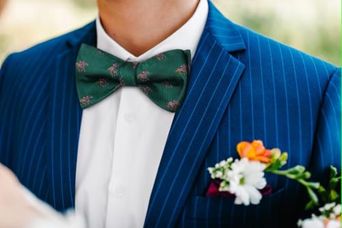 Image of HISDERN Bow Ties for Men Self Tie Animal Bowties Pocket Square Woven Silk Fun Bowtie Handkerchief Set for Wedding Party