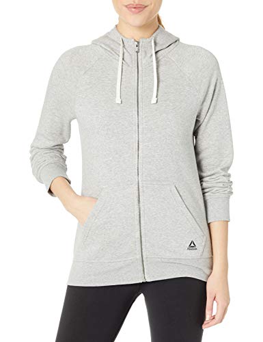 Reebok Women's Training Essentials Full Zip, Medium Grey, Small