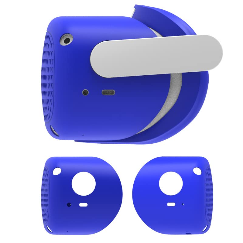Coque Oculus Quest 2 silicone bleu avec housse VR Case Cover - 3