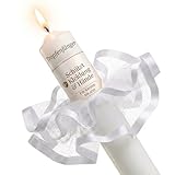 ELBKAISER - Tropfschutz für Kommunionkerze & Taufkerze – Festliche Kerzenmanschette aus Tüll mit edlem Rand – Weißer Wachsschutz, passend für Ø 2-4 cm Kerzen, Handarbeit