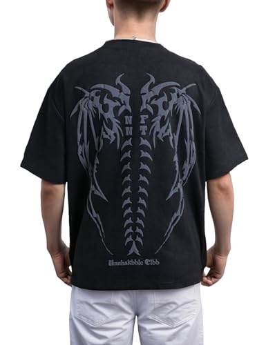 EMMIOL Men's T Shirts Short Sleeves Crew Neck Cotton Tees Loose Solid Streetwear Graphic Tops Grunge Grunge Shirts2