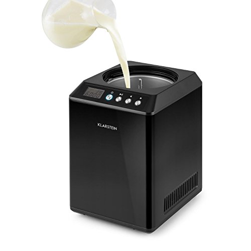 Klarstein Vanilla Sky Family - Eismaschine, Eisbereiter, Speiseeismaschine, Kühlhaltefunktion, LED-Display, Timer, Edelstahl, einfache Reinigung, 250 Watt, 2,5 Liter Fassungsvermögen, Schwarz – Bild 6