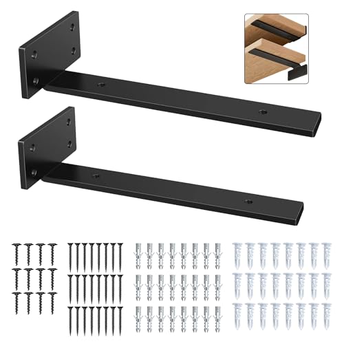 6 Piezas Soportes para Estanterías,Escuadras Metalicas invisibles en L,Soporte de estante flotante grueso de bricolaje para instalación estilo armario.