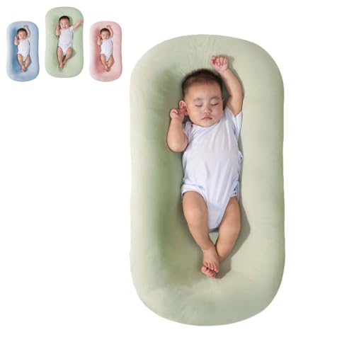 Image of LBHGRMF Baby Lounger Pillow for Newborn Babies 0-18 Months, Baby Lounger for Newborn, Soft Breathable Lounger Pillow for Infants (Green)