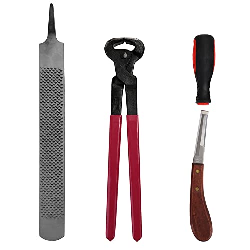 ERYUE Juego de Pinzas para Pezuñas Farrier, Recortadora Ergonómica de Pezuñas para Maniobrar y Limpiar, Adecuada el Cuidado Caballos, Metal, Multicolor, 4 Piezas Propietarios Caballos