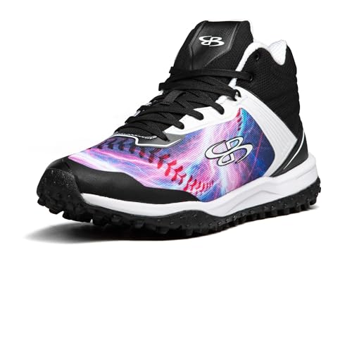 Boombah Viper Men's The Natural 2 Turf Mid Black/White/Red - Size 10.5