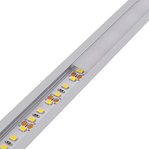 Ledwholesalers Aluminum Channel System With Cover, End Caps, And Mounting Clips, For Led Strip Installations, Flush Mount, Pack Of 5X 1M Segments, 1908-Fm #TOP4