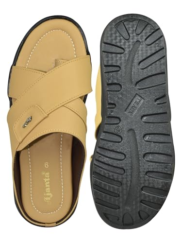 Image of AJANTA Men's Sandals for Men | Casual Walking Office Outdoor Sandals | Lightweight Comfortable Slip-On Footwear for Men | Anti-Skid Travel Daily Wear Open Toe Summer Sandals for Men