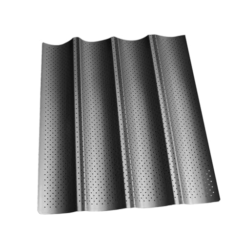 CIYODO 1PC Nonstick Long Strip French Bread Baking Tray with Air Heat Resistant Baking for Home Kitchen for Baguettes and Other Bread Types Black