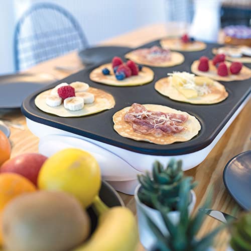 Foto von bmf-versand® Mini Crepes Maker für 8 Personen - Mini Crêpes 1500 Watt Tischgrill - Partygrill Kleine Pfannkuchen - Antihaftbeschichtung Einfache Reinigung