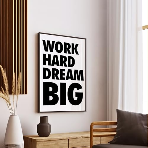 Image of COLOSSAL ART HOUSE Just Try Motivational Wall Frames for Living Room, Dining & Bedroom Wall Decoration - (13x17 Inch, Quote Frame) (WORK HARD)