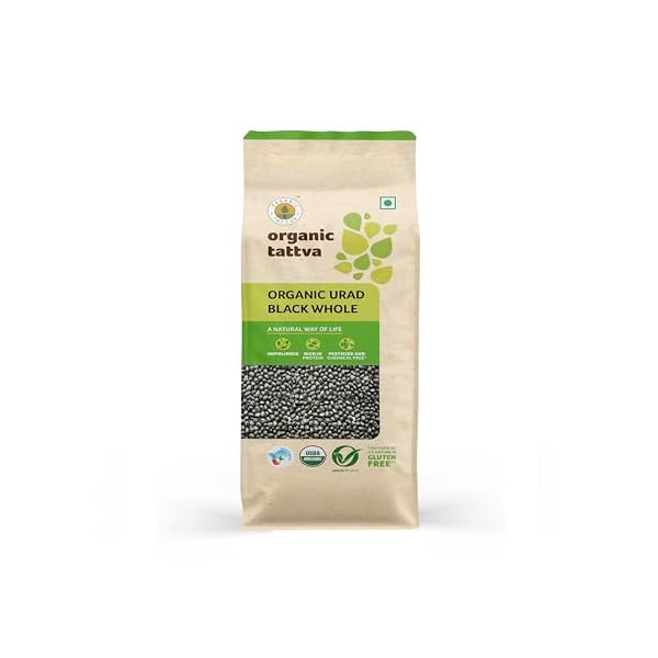 Organic Tattva, Organic Unpolished Urad Dal Black Whole, 500g