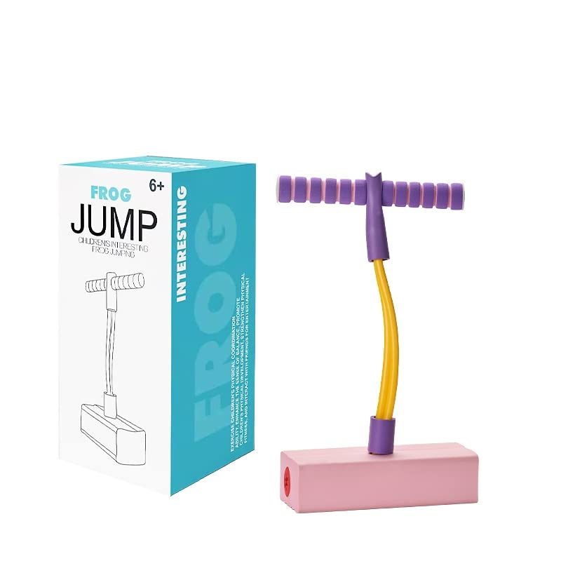Kidado Foam Frog Jumper , POGO Jumping Stick toy for children , Fun , interesting ,safe and with built-in sounder squeaks when hopping (Pink)
