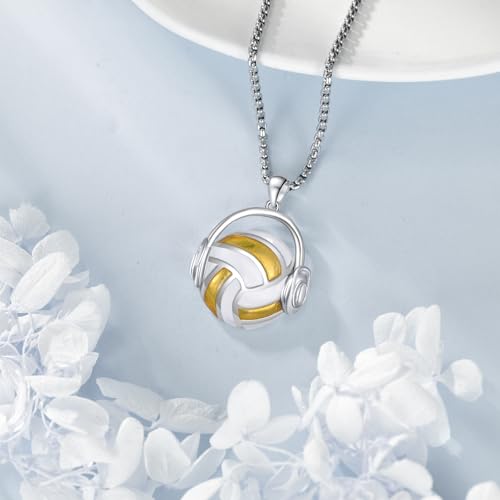 Collier volleyball argent 925, bijou résistant anti-ternissement - 3