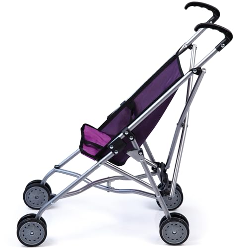 Bayer Design 30112AA - Puppen Buggy, zusammenklappbar, mit Doppelrädern, lila, 50 x 27.5 x 55 cm