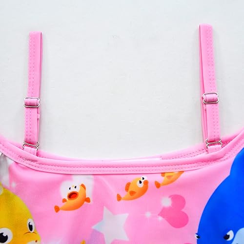 Image of Kids Girls Swimwear,1 /2 Piece Swimwear Set 2-9Years Off Shoulder Bikini Set 3D Printing Cute Sharks Bathing Suits for Girls