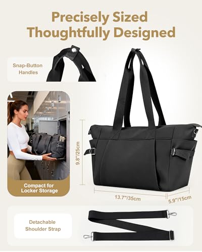 Image of Small Gym Bag for Women, Lightweight Mini Duffle Bag with Wet Compartment, Perfect as a Travel Carry On or Crossbody Weekender for Sport, Workout & Dance